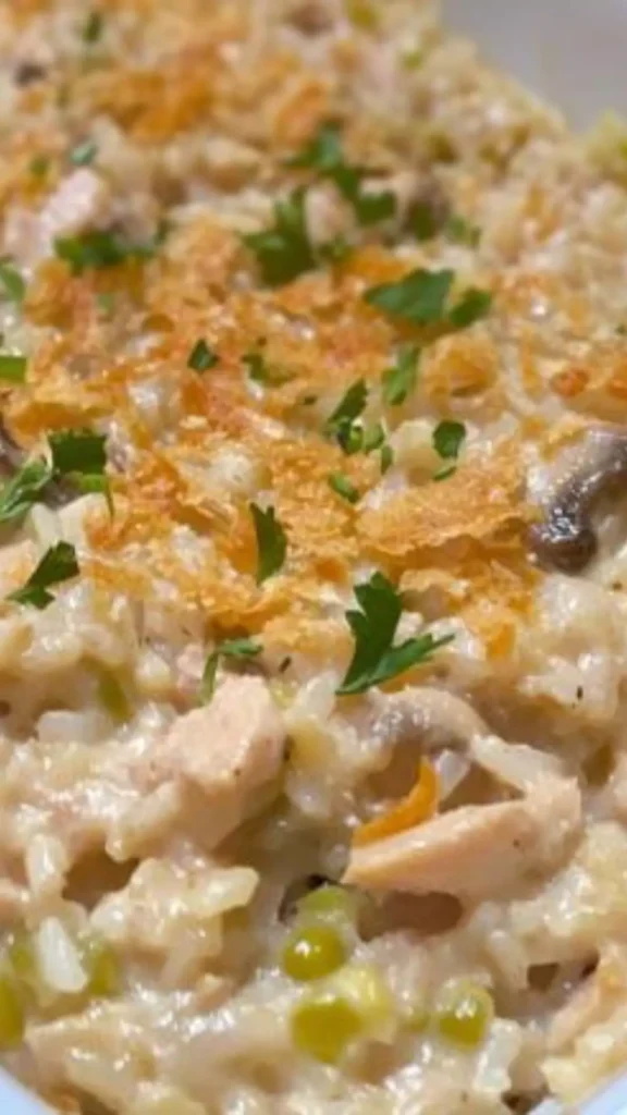 Easy Tuna and rice casserole with mushroom soup