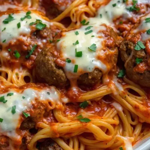 Baked Spaghetti and Meatballs copycat recipe