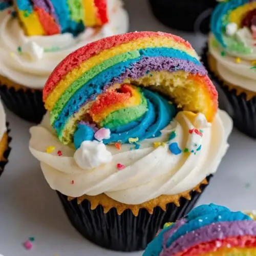 How to make Rainbow Cupcakes with Vanilla Cloud Frosting