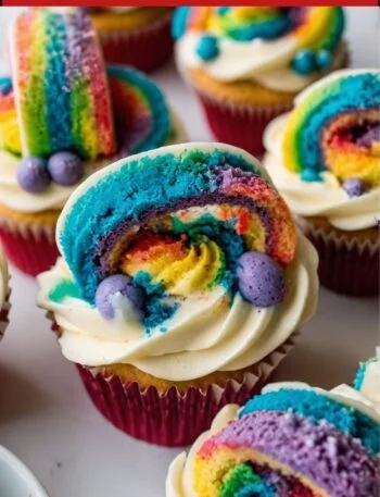 Rainbow Cupcakes with Vanilla Cloud Frosting