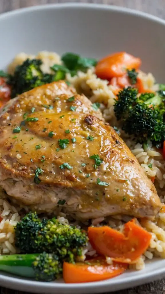 how to make one pan baked chicken brown rice vegetable casserole