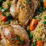 one pan baked chicken brown rice vegetable casserole