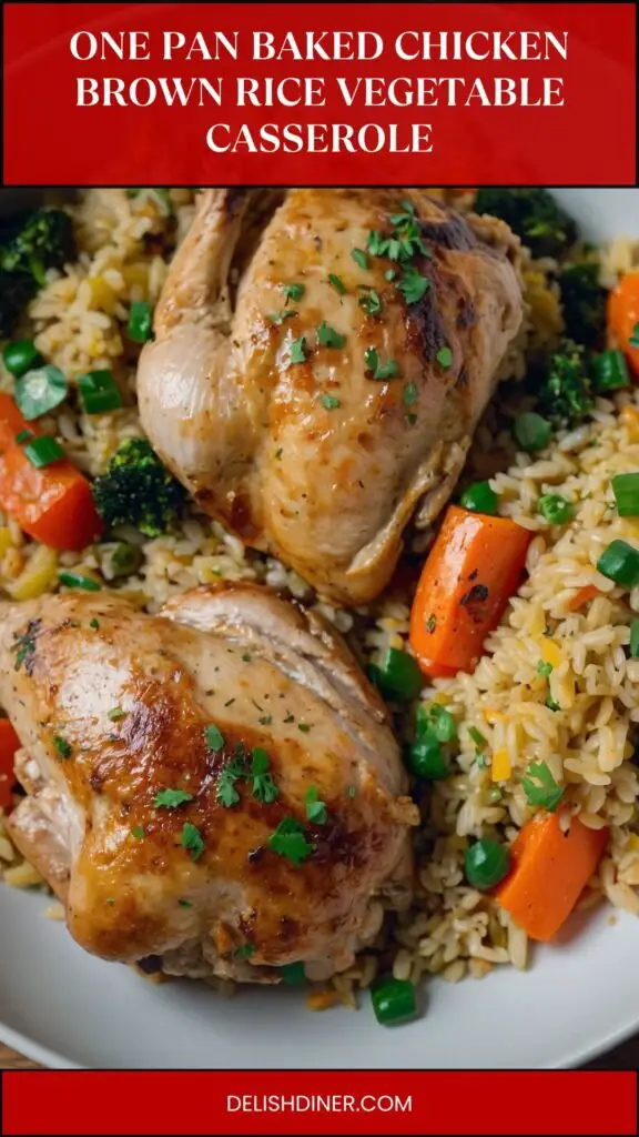 one pan baked chicken brown rice vegetable casserole