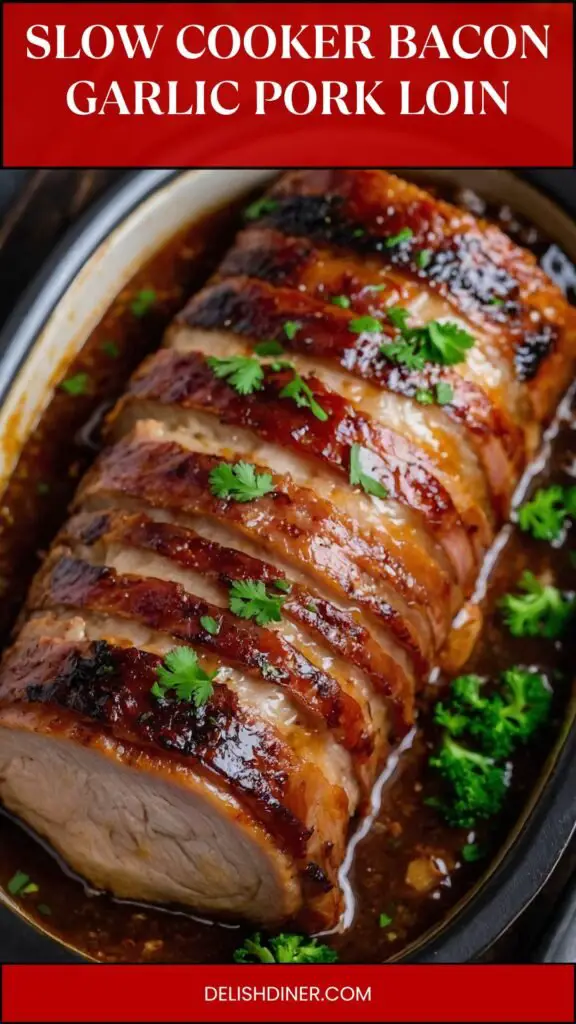 slow cooker bacon garlic pork loin slow cooker bacon garlic pork loin