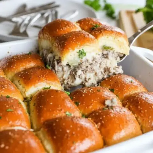 Ground Beef Philly Cheesesteak Sliders