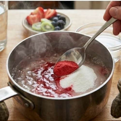 Step 2: Mix in Jell-O and Sugar Step 2: Mix in Jell-O and Sugar