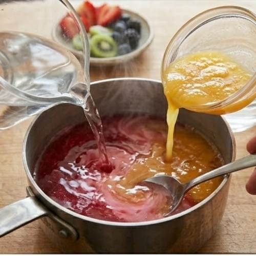 Step 3: Add Cold Water and Juice Step 3: Add Cold Water and Juice